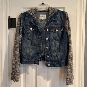 Jessica Simpson Denim Jacket with Detachable Hood, Size Large